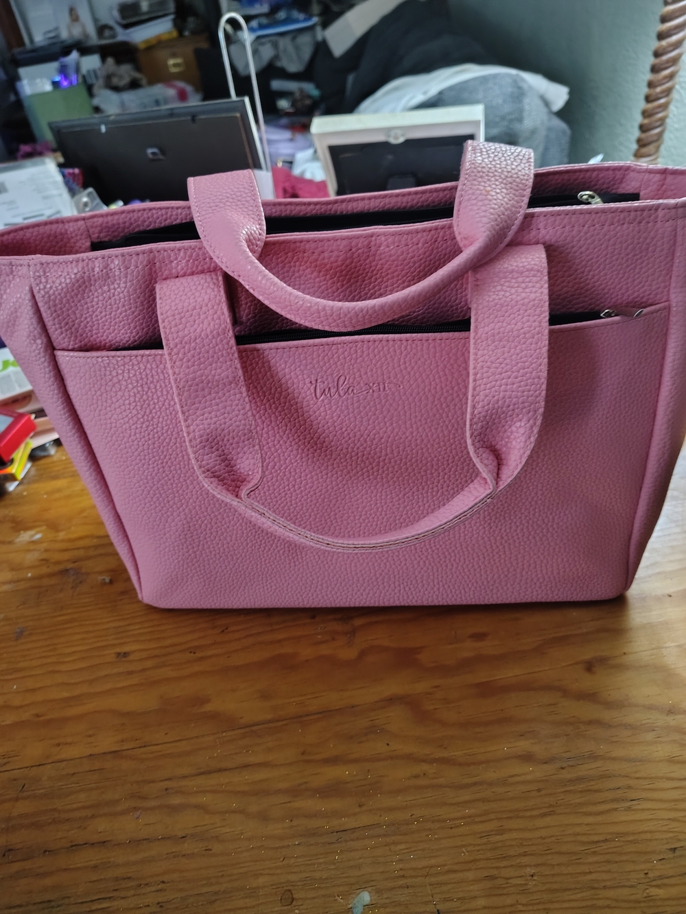 Tula XII Large Bubblegum Pink Textured Tote Bag NWOT